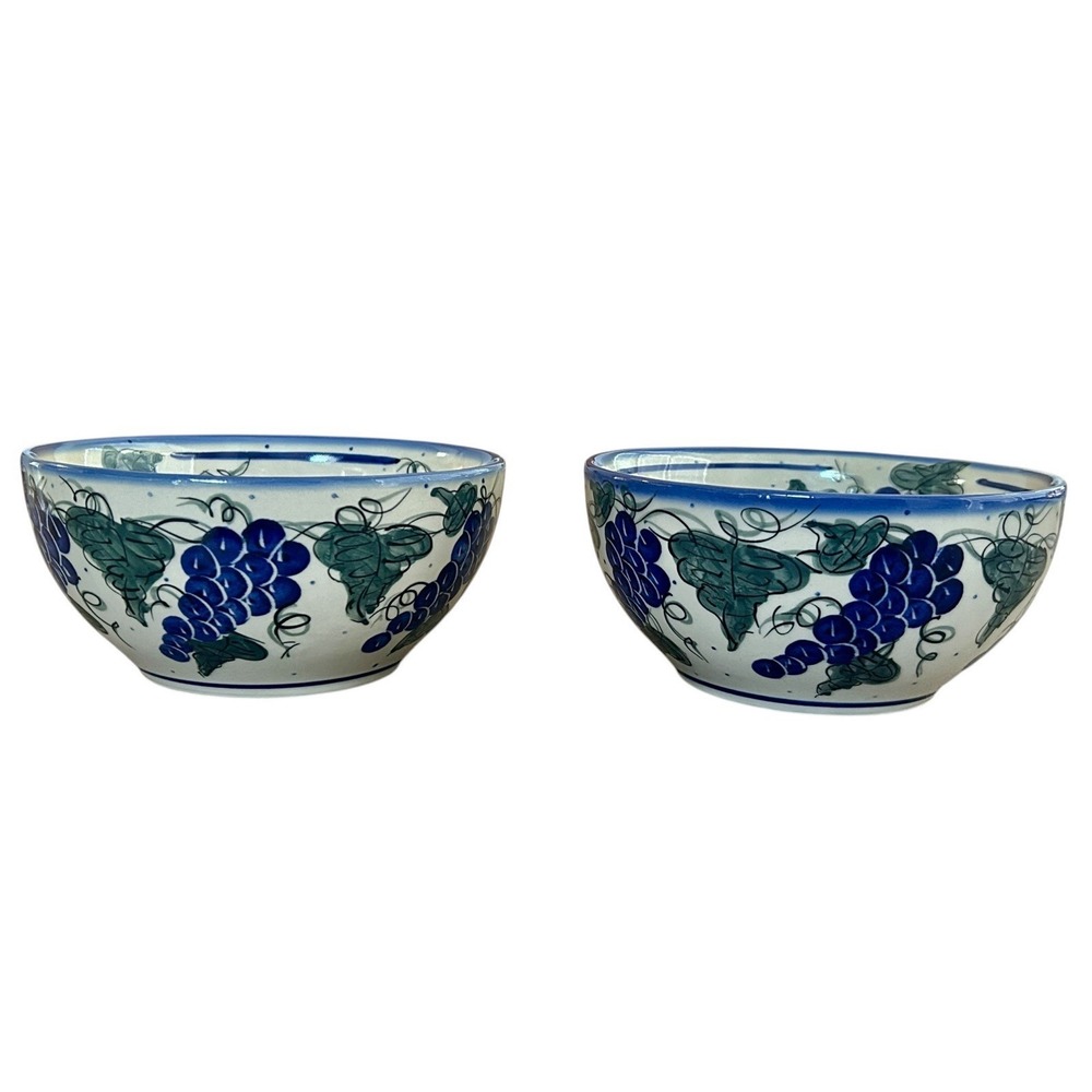 Boleslawiec Polish Pottery Andar Ceramics Anita Tofil Unikat Grape Vine Bowls